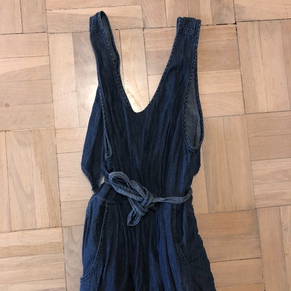 Free People Chambray denim tie jumpsuit - Picture 2 of 3